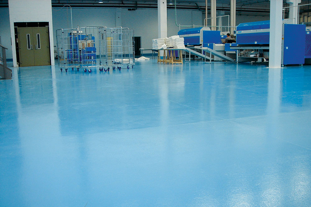 Epoxy floor in shop